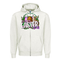 Oatmeal Heather happy easHappy Easter y'all Easter Day Zipper Hoodie - CowGirlArtShop