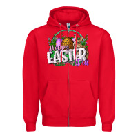 Red happy easHappy Easter y'all Easter Day Zipper Hoodie - CowGirlArtShop