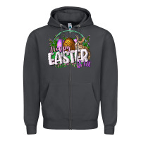 Smoke happy easHappy Easter y'all Easter Day Zipper Hoodie - CowGirlArtShop