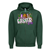 Sports Green happy easHappy Easter y'all Easter Day Zipper Hoodie - CowGirlArtShop