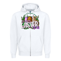 White happy easHappy Easter y'all Easter Day Zipper Hoodie - CowGirlArtShop