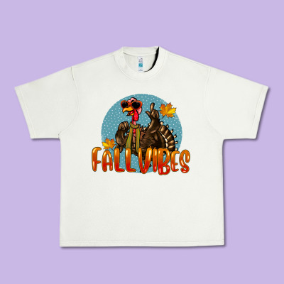 Fall Vibes Turkey Urban Heavy Tee Designed By Lillyallendesigns