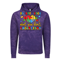 Cloud Purple puzzle heart inclusivity message Vintage Hoodie - LillyAllenDesigns