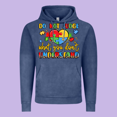 Puzzle Heart Inclusivity Message Vintage Hoodie Designed By Lillyallendesigns