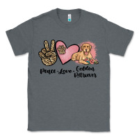 Charcoal Heather peace love golden retriever Classic Tee - JahusDesignShop