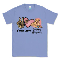 Colony Blue peace love golden retriever Classic Tee - JahusDesignShop