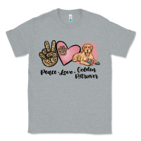 Heather Grey peace love golden retriever Classic Tee - JahusDesignShop