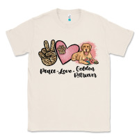 Natural peace love golden retriever Classic Tee - JahusDesignShop