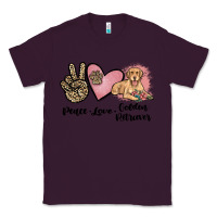 Plum peace love golden retriever Classic Tee - JahusDesignShop
