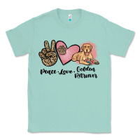 Seafoam peace love golden retriever Classic Tee - JahusDesignShop