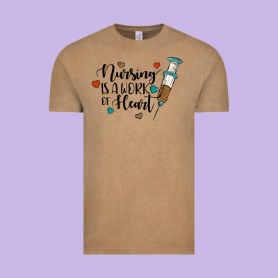 Nursing İs A Work Of Heart Vintage Tee Designed By Jahusdesignshop