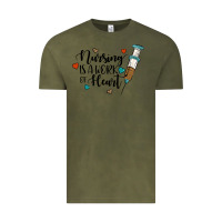 Vintage Olive nursing i̇s a work of heart Vintage Tee - JahusDesignShop