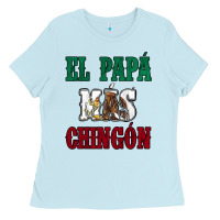 Baby Blue El Papa Mas Chingon Mexican Flag Ladies Tee - Jasminsmagicworld