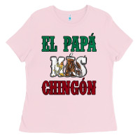 Bubblegum Pink El Papa Mas Chingon Mexican Flag Ladies Tee - Jasminsmagicworld