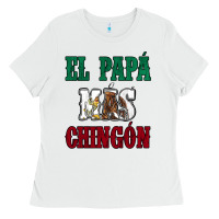 White El Papa Mas Chingon Mexican Flag Ladies Tee - Jasminsmagicworld