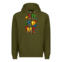 Army Green ausome autism Premium Hoodie - OliviaCreatesArt