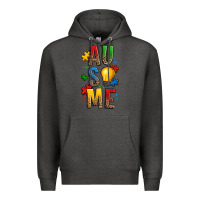 Charcoal Heather ausome autism Premium Hoodie - OliviaCreatesArt