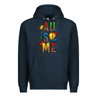 Navy ausome autism Premium Hoodie - OliviaCreatesArt