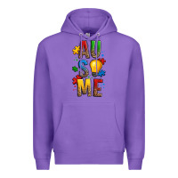Purple ausome autism Premium Hoodie - OliviaCreatesArt