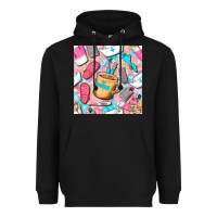 Black hospital nurse coffee cups with leopard seamless pattern bbs Heavyweight Hoodie - BundleAndBundleShop