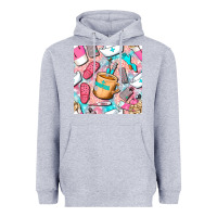 Heather Grey hospital nurse coffee cups with leopard seamless pattern bbs Heavyweight Hoodie - BundleAndBundleShop