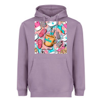 Lavender hospital nurse coffee cups with leopard seamless pattern bbs Heavyweight Hoodie - BundleAndBundleShop