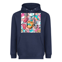 Navy hospital nurse coffee cups with leopard seamless pattern bbs Heavyweight Hoodie - BundleAndBundleShop