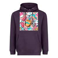 Plum hospital nurse coffee cups with leopard seamless pattern bbs Heavyweight Hoodie - BundleAndBundleShop