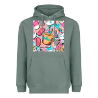 Sage hospital nurse coffee cups with leopard seamless pattern bbs Heavyweight Hoodie - BundleAndBundleShop