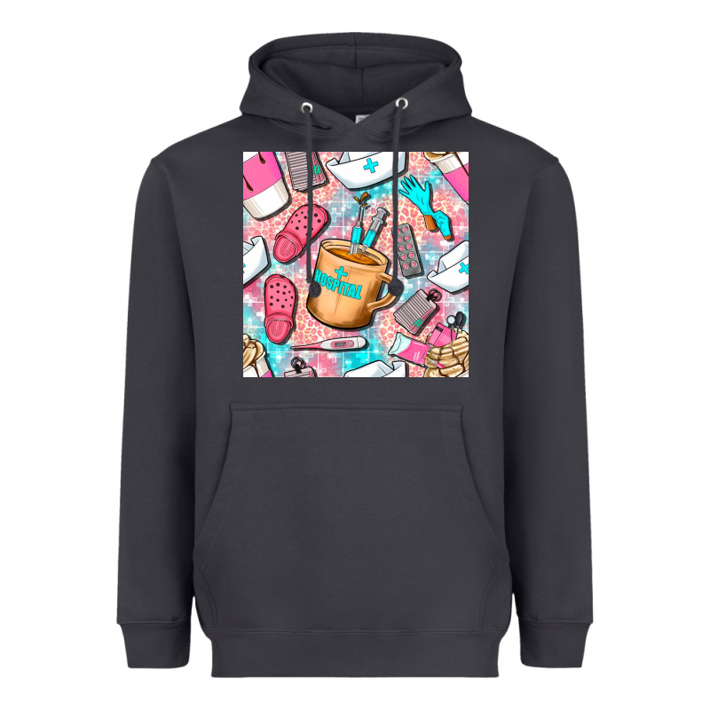 Hospital Nurse Coffee Cups With Leopard Seamless Pattern Bbs Heavyweight Hoodie by BundleAndBundleShop | Teevron