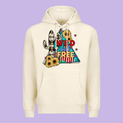 Wıld And Free Premium Hoodie Designed By Jahusdesignshop