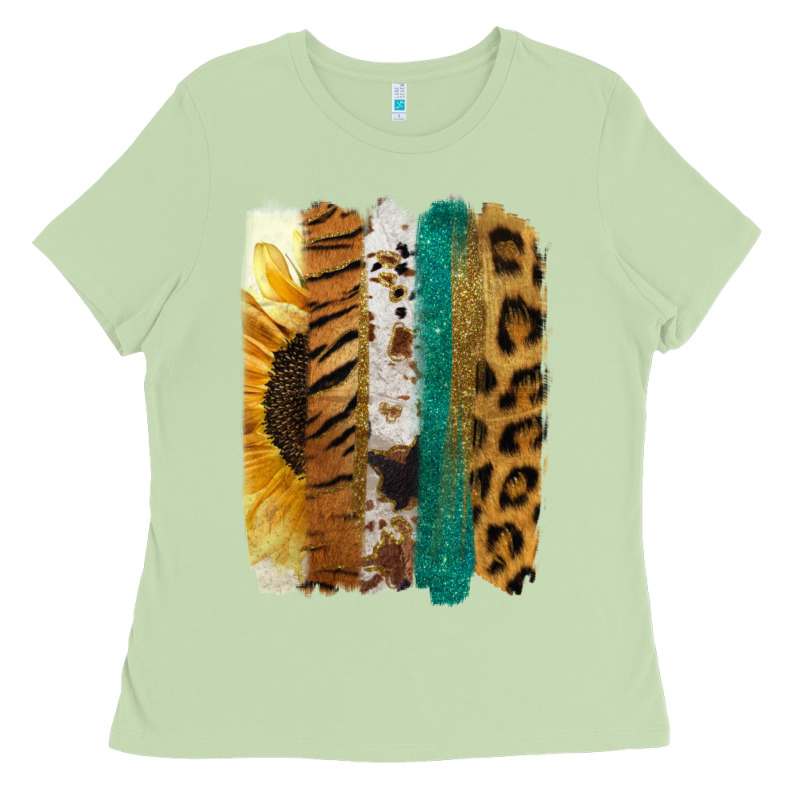 Leopard Sunflower Brush Strokes Ladies Tee by Jasminsmagicworld | Teevron