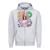 Heather Grey Hop hop Easter gnomies Easter Day Zipper Hoodie - CowGirlArtShop