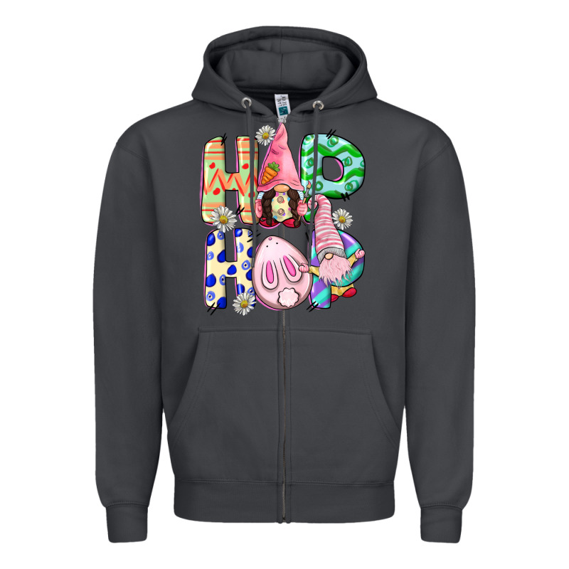 Hop Hop Easter Gnomies Easter Day Zipper Hoodie by CowGirlArtShop | Teevron