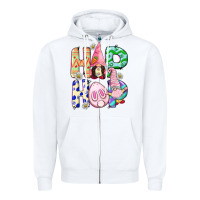 White Hop hop Easter gnomies Easter Day Zipper Hoodie - CowGirlArtShop