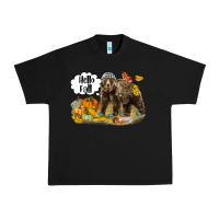 Black Hello Fall Brown Bear Urban Heavy Tee - LillyAllenDesigns