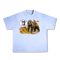 Grape Ice Hello Fall Brown Bear Urban Heavy Tee - LillyAllenDesigns