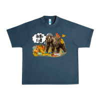 Midnight Navy Hello Fall Brown Bear Urban Heavy Tee - LillyAllenDesigns