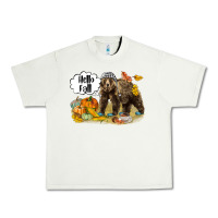 Pistachio Hello Fall Brown Bear Urban Heavy Tee - LillyAllenDesigns