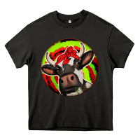 Asphalt Christmas Cow Heavy Core Tee - Jasminsmagicworld