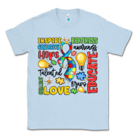 Dusty Blue name puzzle ribbon of inspiration Classic Tee - LillyAllenDesigns