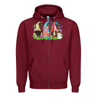 Burgundy Easter gnomes Easter Day Zipper Hoodie - CowGirlArtShop