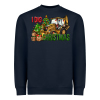 Navy I dig Christmas Heavyweight Sweatshirt - NancyCooperArtShop