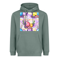 Sage Easter Eggs With Flowers Seamless Pattern Heavyweight Hoodie - BundleAndBundleShop