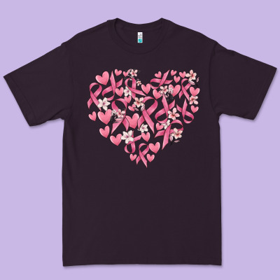 Breast Cancer Awareness Heart Premium Tee Designed By Maliassmallbusiness
