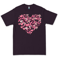 Plum breast cancer awareness heart Premium Tee - MaliasSmallBusiness