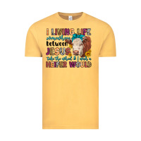 Vintage Mustard i living life somewhere between jesus take the whe Vintage Tee - LillyAllenDesigns