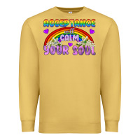 Antique Gold Lgbtq Acceptance Will Calm Your Soul Premium Sweatshirt - BundleAndBundleShop