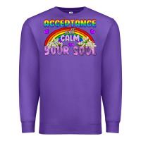 Purple Lgbtq Acceptance Will Calm Your Soul Premium Sweatshirt - BundleAndBundleShop