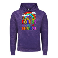 Cloud Purple name vibrant positivity rainbow art Vintage Hoodie - LillyAllenDesigns